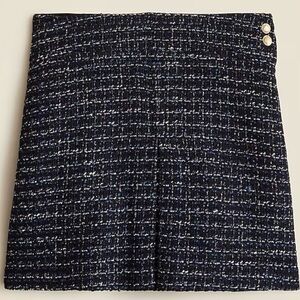 J. Crew Collection center-pleat mini skirt in tweed